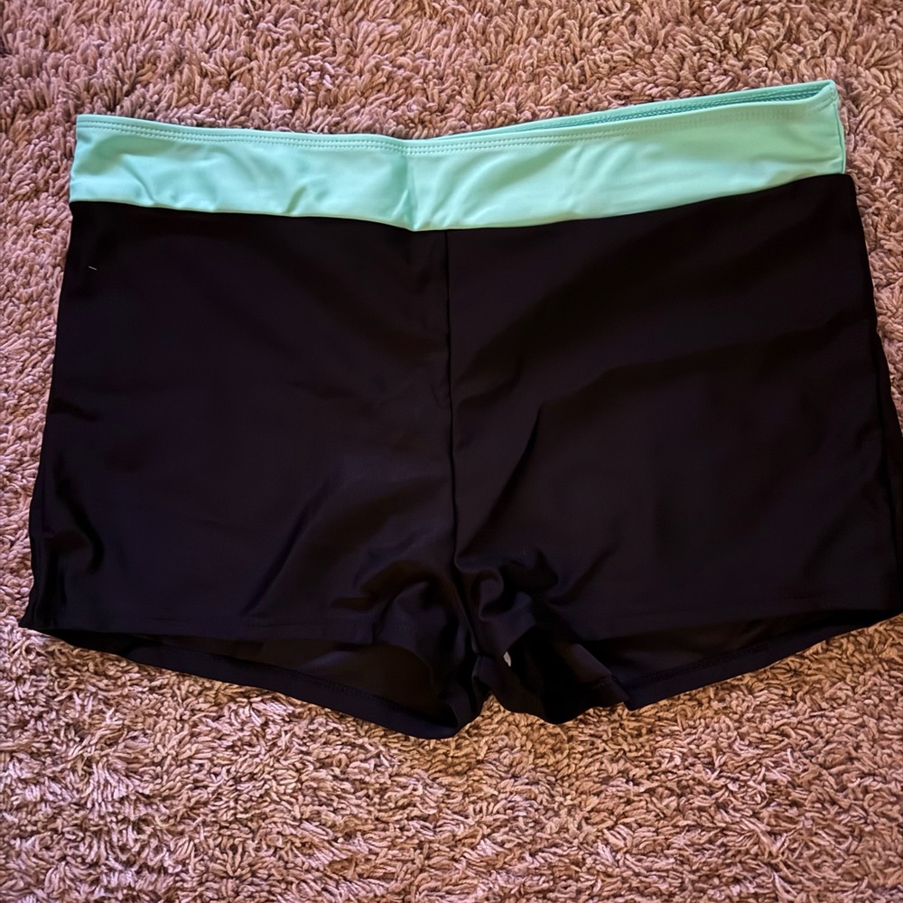 Women’s Black & Aqua Floral Tankini Swim Top and Shorts Size XL - Picture 6 of 6